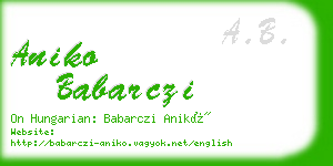 aniko babarczi business card